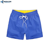 Shorts de Playa para Hombre, Azules, Sólidos, Casuales, de Alta Calidad, Personalizables, con Estampado Digital, Transpirables, de Secado Rápido, 100% Poliéster, Cintura Media