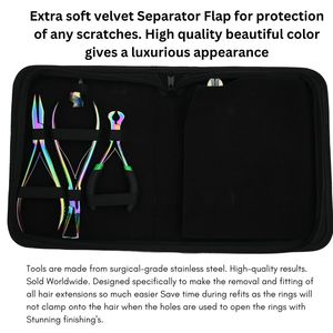 Complete Hair Extension Tools Kit Microbeads Crimping Remover Tape In Plier Keratin Bond <b>Cutter</b> Hook Loop Tool Scissor Clips - Product Image 5