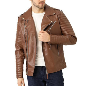 Chaqueta de Cuero Genuino para Hombre, Estilo Moderno, con Ribete de Piel, Transpirable, para Invierno, Varios Colores, Superventas - Product Image 1