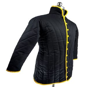 Chaqueta Medieval Negra de Invierno para Adultos Unisex, Hecha a Mano, de Alta Calidad, con Manga Larga y Relleno de Algodón, para Halloween - Product Image 2