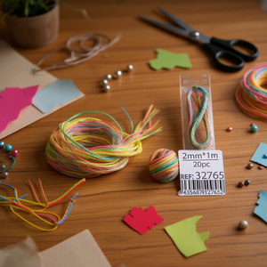 Corda in plastica intrecciata ILAN 2mm x 1m 20 pezzi multicolore per lavori artigianali - Product Image 2