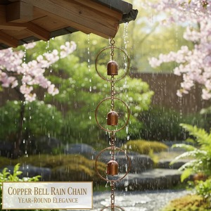 Chaîne de pluie élégante avec clochette suspendue pour décoration extérieure - Product Image 3