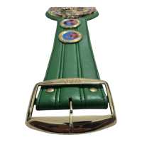 Ceinture de championnat personnalisée verte avec drapeaux du monde et emblèmes portraits, design en métal