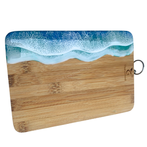 Planches à découper en bambou rectangulaires antidérapantes avec motif vague océanique, lavables au lave-vaisselle, pack combiné - Product Image 6