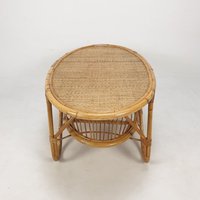 Table basse ovale en rotin naturel, prix bas, tables d'appoint en rotin, vente en gros