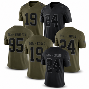 Maillot de football américain personnalisé pour homme, col en V, manches courtes, polyester respirant, impression des numéros d'équipe, vêtements de sport - Product Image 1