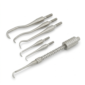 OPTITECH HEALTHCARE Dental Surgical Grade Stainless Steel Manual Crown Remover Kit <b>3</b> Attachments Tips CE Certified Padded Grip - Product Image 3