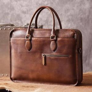 Classic <b>Leather</b> Laptop Messenger Bag Shoulder Strap Durable Design for Laptops Customizable <b>Leather</b> Laptop Bags & Case For Sale - Product Image 3