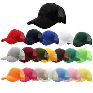 Gorra de béisbol deportiva Snapback de malla negra con logo personalizado, sombrero de sol a juego para adultos y niños, colores de verano, gran venta - Product Image 1