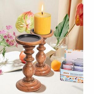 Support de bougie en bois fait main, écologique, résistant à la chaleur, avec revêtement par pulvérisation, couleur personnalisée, décoration intérieure, utilisation pour Noël et mariage - Product Image 3