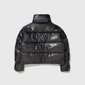 <b>Men's</b> Black Hooded Puffer <b>Jacket</b> With <b>Down</b> <b>Filling</b> Windproof Casual Winter Regular Fit Zipper Closure Solid Color Loose Style - Product Image 3