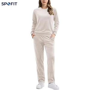 Women's Cozy Fleece Pullover <b>Lounge</b> <b>Set</b> Soft Cotton Casual <b>Two</b> <b>Piece</b> Tracksuit for Autumn Winter Daily Wear - Product Image 4