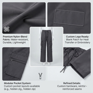 Pantalon cargo gris foncé pour femme REDDITO SPORTS, taille mi-haute, fermeture éclair, coupe droite, longueur intégrale, style utilitaire, couleur unie - Product Image 5