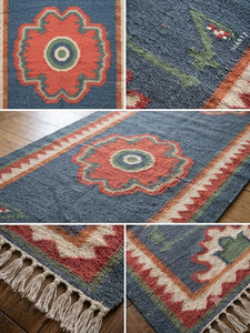 Tapis de couloir en laine et jute tissé à la main, style tribal bohème, rustique, antidérapant, pour la décoration intérieure - Product Image 6