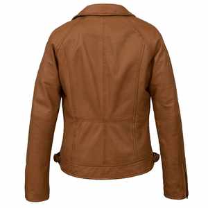 Chaqueta de Cuero Genuino de Piel de Oveja para Mujer, Chaqueta de Motocicleta para Invierno y Primavera, Abrigo de Cuero Genuino para Primavera y Otoño - Product Image 2