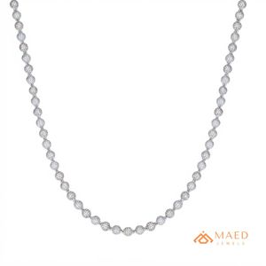 925 Silver Hiphop Round Bead Moissanite Luxury Tennis Chain Iced Out <b>Statement</b> <b>Necklace</b> for Women & Men Party Engagement Gift - Product Image 1