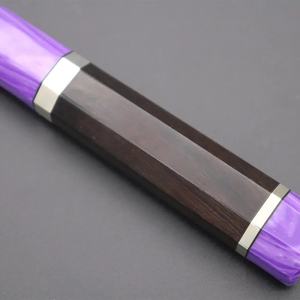 Couteau de chef artisanal en acier Damas de 13 pouces, fabriqué sur mesure par Ahmad Fabric, avec étui en cuir, manche élégant, personnalisable - Product Image 5