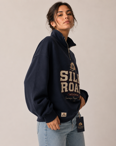 เสื้อสเวตเชิ้ตไหมพรมผู้หญิงแบบซิปครึ่งตัว คอปกพับได้ ลายเรียบ สไตล์ลำลอง ใส่ได้ในฤดูร้อน ผ้าไม่เป็นขุย พิมพ์ลายดิจิทัล - Product Image 6