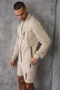 Men’s Premium Hooded Windbreaker Set Lightweight Zip Up <b>Hoodie</b> With Matching Short <b>Running</b> Hiking And Outdoor Men Sportswear Set - Product Image 4