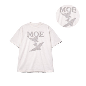 OEM Oversized Men's shirts Rhinestone Graphic <b>T</b> Shirt Heavy 100%Cotton Streetwear Sparkles Bird Print Design Casual Summer Tee - Product Image 3