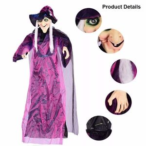 Strega Parlante a Grandezza Naturale con Occhi Rossi e Luminosi per Decorazioni di Halloween - Product Image 3