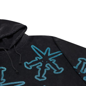 Sudadera con Capucha Negra para Hombre, Corte Regular, Logotipo Personalizado en la Parte Delantera, 100% Algodón, 500g, Estilo Urbano, Otoño - Product Image 5
