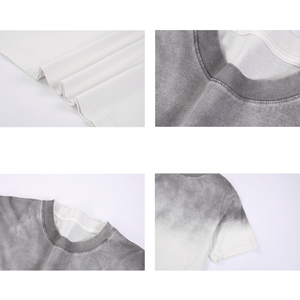 Camiseta de Punto Vintage Personalizada de 250g, 100% Algodón Lavado para Hombre - Impresión de Logotipo Personalizado, Camiseta Casual Lisa Comprimida - Product Image 2