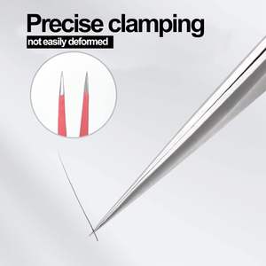Pince à épiler pour cils en acier inoxydable avec logo personnalisé gratuit, pince à épiler pour cils à 90 degrés, volume, marque privée, pointe lisse, pince à épiler pour extensions de cils - Product Image 2