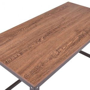 Scrivania per Computer con Piano in Legno e Struttura in Metallo, Tavolo per Laptop con Ruote per Uso Ufficio - Product Image 4