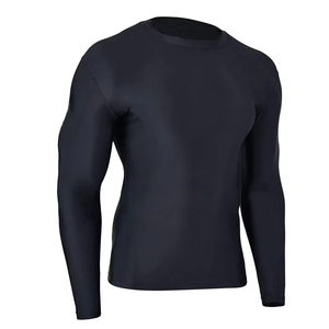 Maillot de bain à manches longues pour homme, noir, à séchage rapide, en polyester, pour la natation, l'entraînement sportif, la remise en forme, le surf, le cyclisme - Product Image 2