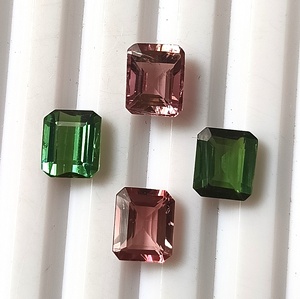 Ensemble de tourmalines zambiennes multicolores pastel naturelles, 6,25 carats au total, taille émeraude 7x6 mm, 4 pierres précieuses calibrées en vrac - Product Image 3