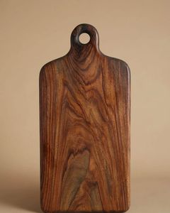 Planche à découper rectangulaire en bois faite à la main, planche à découper en bois naturel pour la préparation des aliments en cuisine, légumes, fruits, viande, pain - Product Image 4