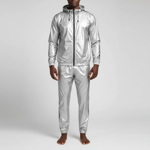 Combinaison de sauna en PVC haute résistance, best-seller, pour hommes et femmes, pour évacuer la transpiration lors des entraînements sportifs, veste et pantalon zippés. - Product Image 5