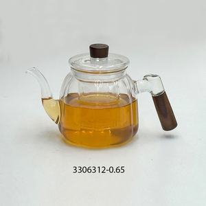Borosilicate Glass Tea <b>Infuser</b> <b>With</b> Lid 3306312-0.65 Minimalist Style <b>Teapot</b> - Product Image 1