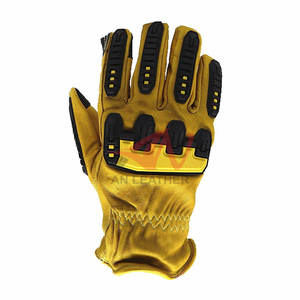 Comfort Fit Leather TPR Impact <b>Gloves</b> With Strong Impact Padding And Grip Support <b>Moisture</b> Wicking - Product Image 4