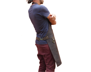 Leather <b>Apron</b> for Men with Pockets Durable Workwear for Barber Kitchen Woodwork BBQ Grill - Product Image 3