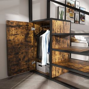 Lit mezzanine pleine grandeur en métal robuste avec bureau, armoire, escalier intégré, étagère de rangement et étagères de jeu pour adultes ou adolescents - Product Image 5
