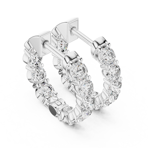 Pendientes de Aro con Diamantes Cultivados en Laboratorio, Chapados en Rodio, Oro Blanco de 18 Quilates, Certificados por IGI, para Uso Diario, Eventos Glamurosos, San Valentín - Product Image 2