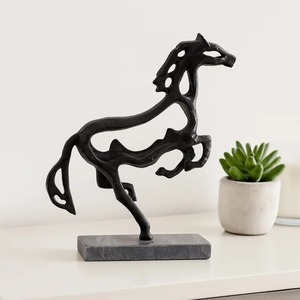 Modern Metal Horse Sculpture Artistic Tabletop Decor Minimalist Design for Living Room for Home Decor - Product Image 3