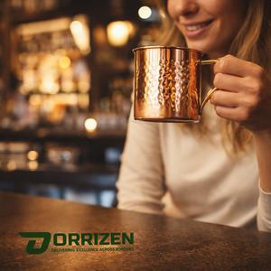 Tasses à bière et à café réutilisables en cuivre pur certifié, classiques et minimalistes, 400 ml, écologiques, avec poignée, pour les fêtes de Noël - Product Image 5