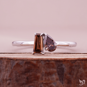 Round Brilliant Cut <b>Pink</b> Lab Grown Diamond Toi Et Moi Engagement Ring Silver Plating for Women Wedding Anniversary Ready Ship - Product Image 1