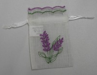 Pochette en organza brodée personnalisée avec logo, recyclable, douce, couleur lavande, avec cordon de serrage, pour sachets parfumés Scentsy, emballage cadeau