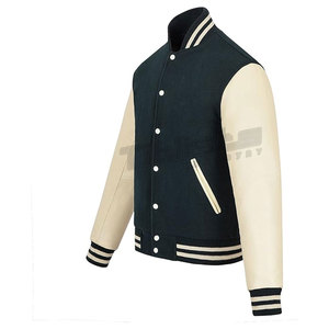 Veste de style universitaire en cuir de qualité supérieure, personnalisable, chaude et confortable, pour vêtements d'équipe et d'extérieur - Product Image 3