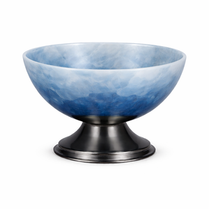 Bol décoratif unique en marbre brun avec taches blanches et base noire en résine pour la décoration intérieure - Prix de gros - Product Image 2