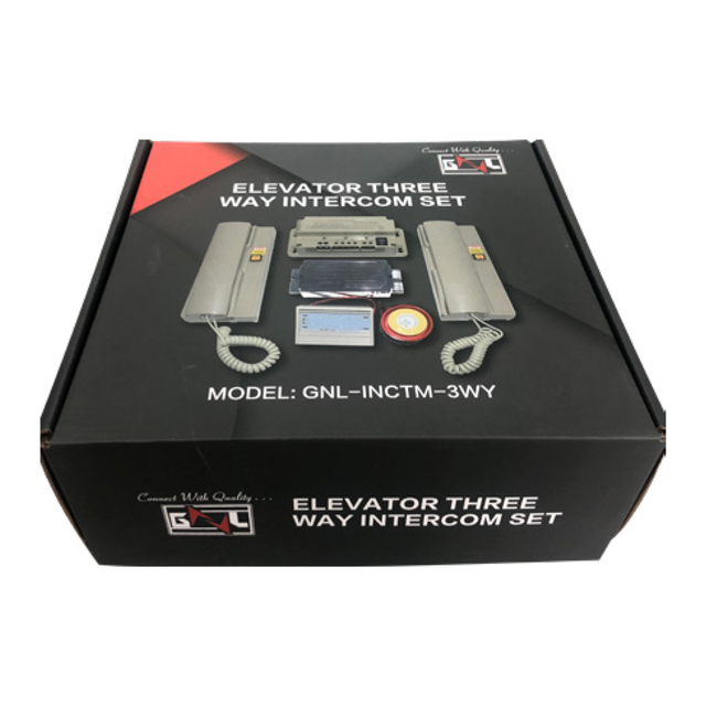 3 Way Elevator Intercom Set with COP MIC, Battery, Alarm Bell & Light.