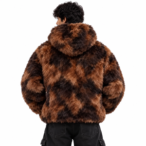 Sweat à capuche zippé pour homme, grande taille, en tissu shaggy, avec poches avant, finition douce texturée, vêtement d'hiver tendance de haute qualité - Product Image 2