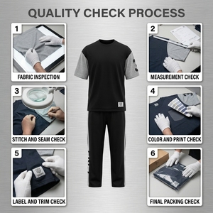 Conjunto de camiseta de manga corta y pantalones color morado para hombre, traje deportivo informal de verano - Product Image 5