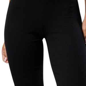 Black Rib <b>Flared</b> <b>Leggings</b> Women High Waist Gymwear Stretch Yoga Pants Fitness Training Workout Activewear Performance Wear - Product Image 5