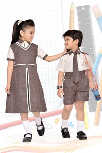 Uniforme Escolar Internacional para Niños, camisa de tela con pantalones cortos y vestido para niñas - Product Image 2