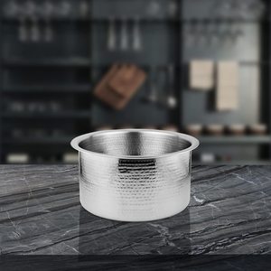 Hammered Stainless Steel Cooking <b>Pot</b> Mirror Finish Soup <b>Stock</b> <b>Pot</b> <b>with</b> <b>Lid</b> for Gas and Induction Cookware - Product Image 3